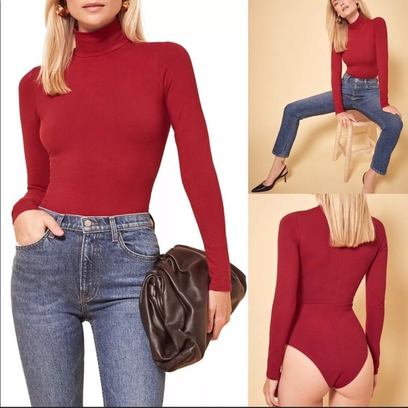 NWOT Reformation Navia Turtleneck Bodysuit - Picture 1 of 6
